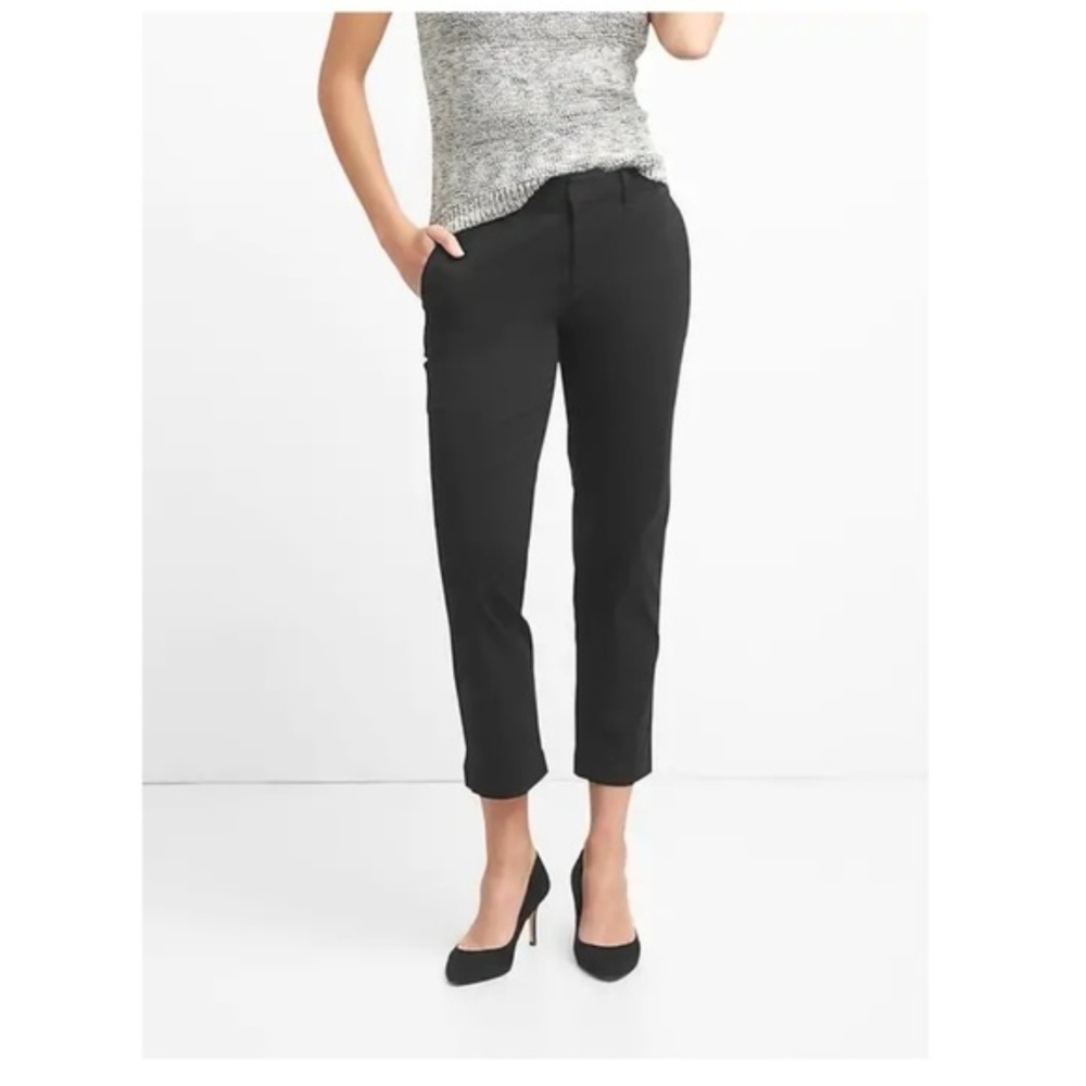 Gap NWT Slim City Crop Pants True Black Size 6 v88